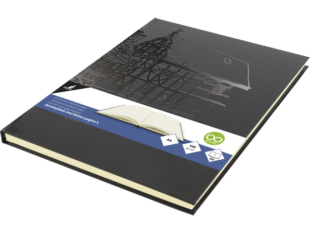 Dummyboek Kangaro A4 zwarte harde dessin cover 80 blad 140grams cream papier