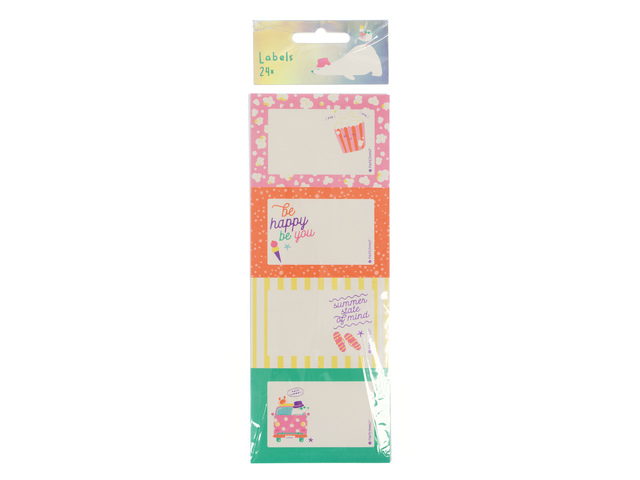 Boeketiket Beach Happy pak a 24 etiketten