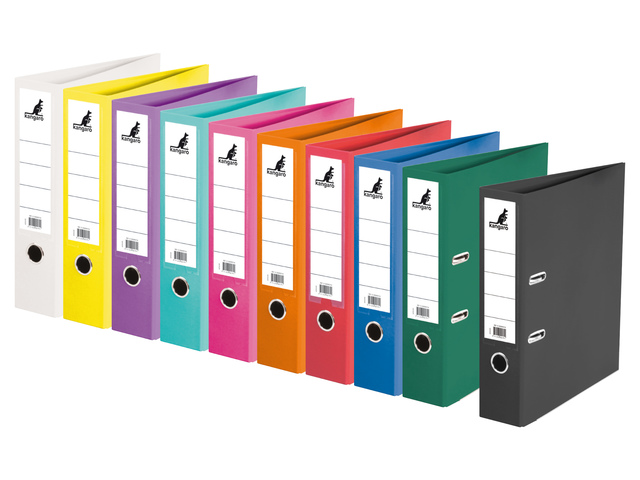 Ordner Kangaro A4 75mm 2 rings 10 stuks assorti kleuren