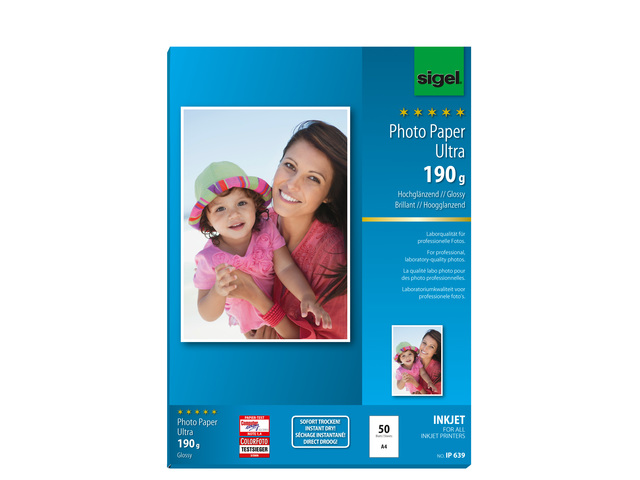 Inkjetfotopapier Sigel A4 Ultra 190grs superwit 50 vel