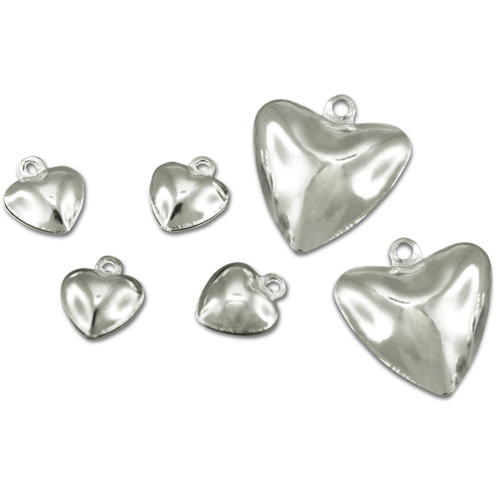 Meyco Hartbelletjes zilver 3 maten, 6 stuks