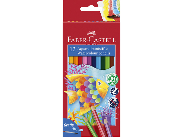 Aquarelpotlood FC Kinder etui a 12st. met penseel