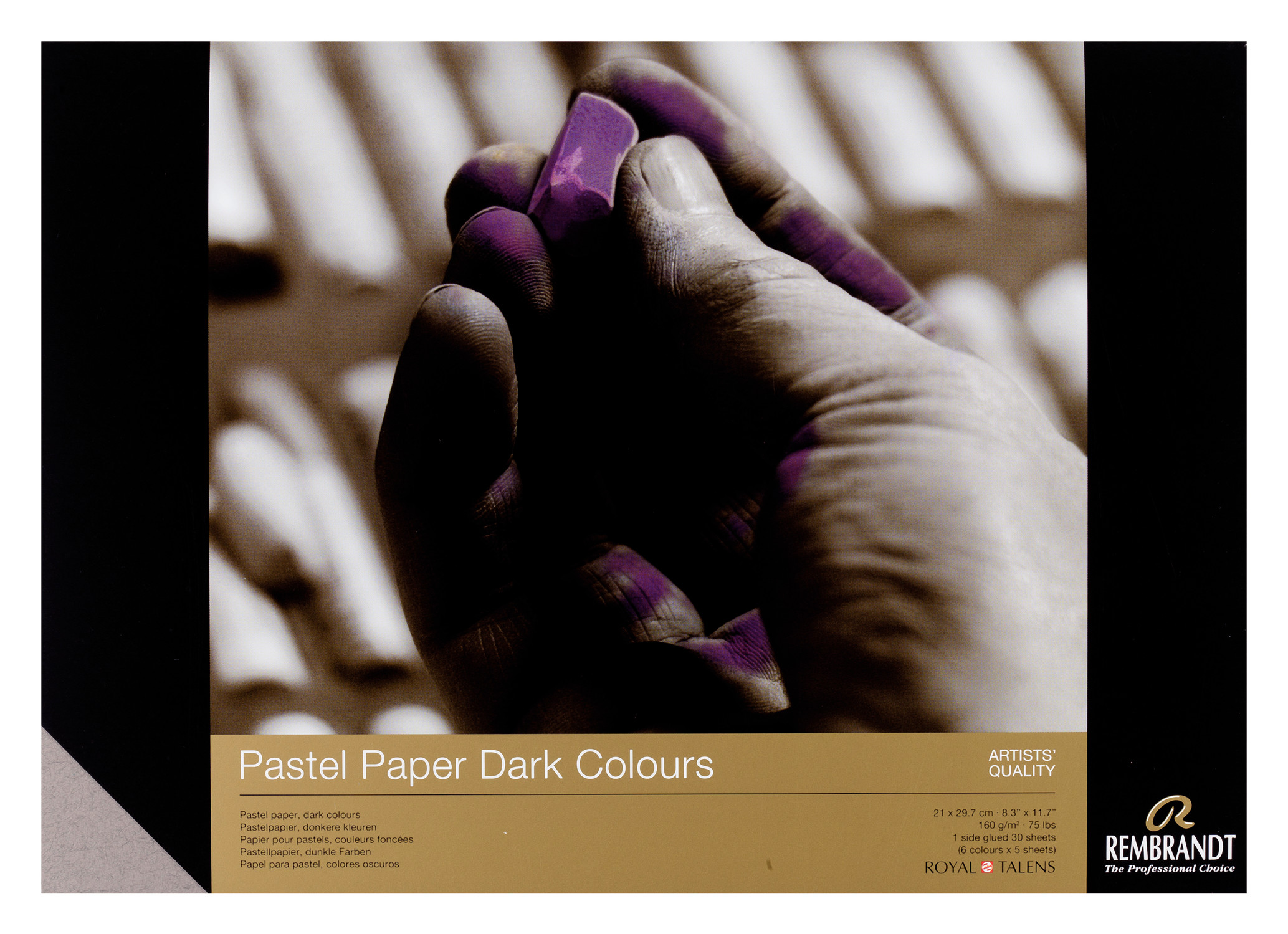 Rembrandt Pastelpapier donkere kleuren A4 | 21 x 29,7 cm, 160 g, 30 vellen