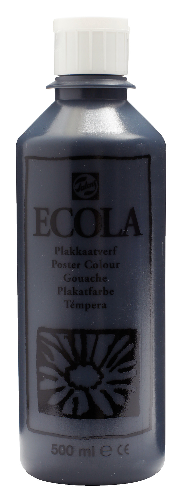 Ecola Plakkaatverf Fles 500 ml Zwart 700