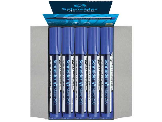 Boardmarker Schneider Maxx 290 ronde punt blauw set van 10