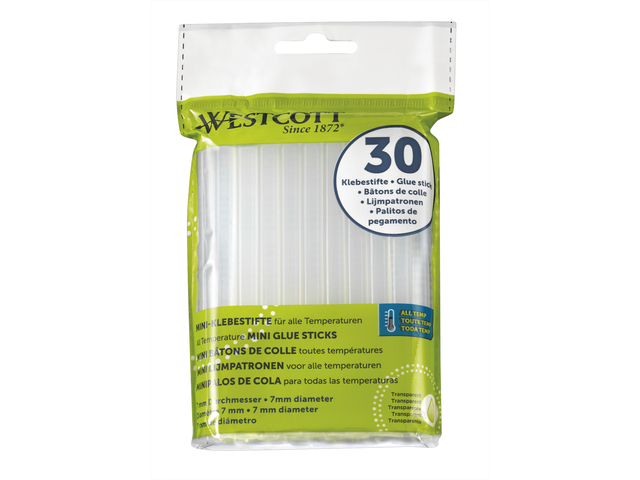 Lijmpatronen Westcott mini zak van 30 stuks