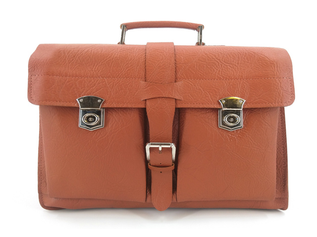 Schooltas bruin leder "Old school bag"
