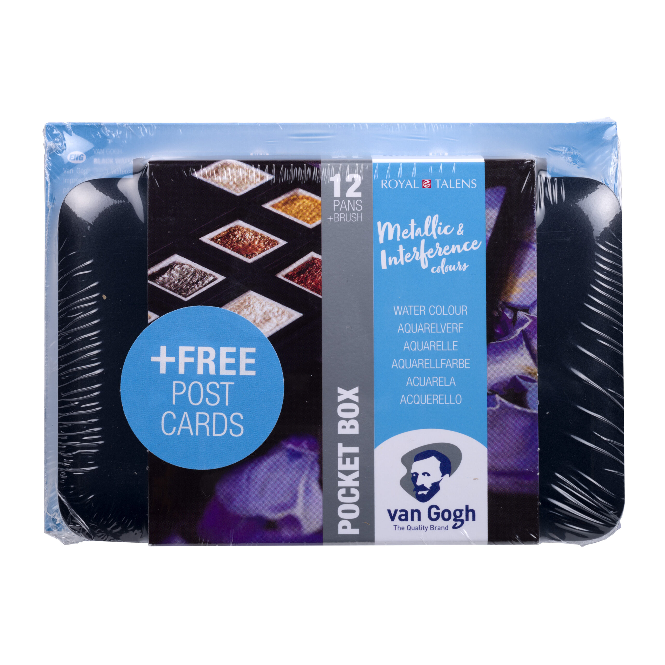 Van Gogh Aquarelverf pocket box Specialty + gratis postcards zwart