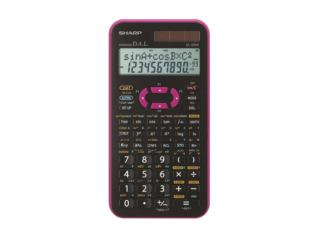 Calculator Sharp-EL520XPK zwart-roze