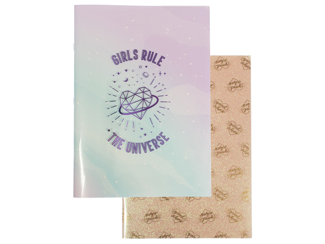 Schrift Galaxy Girl A4 lijn pak a 4 stuks assorti kleuren