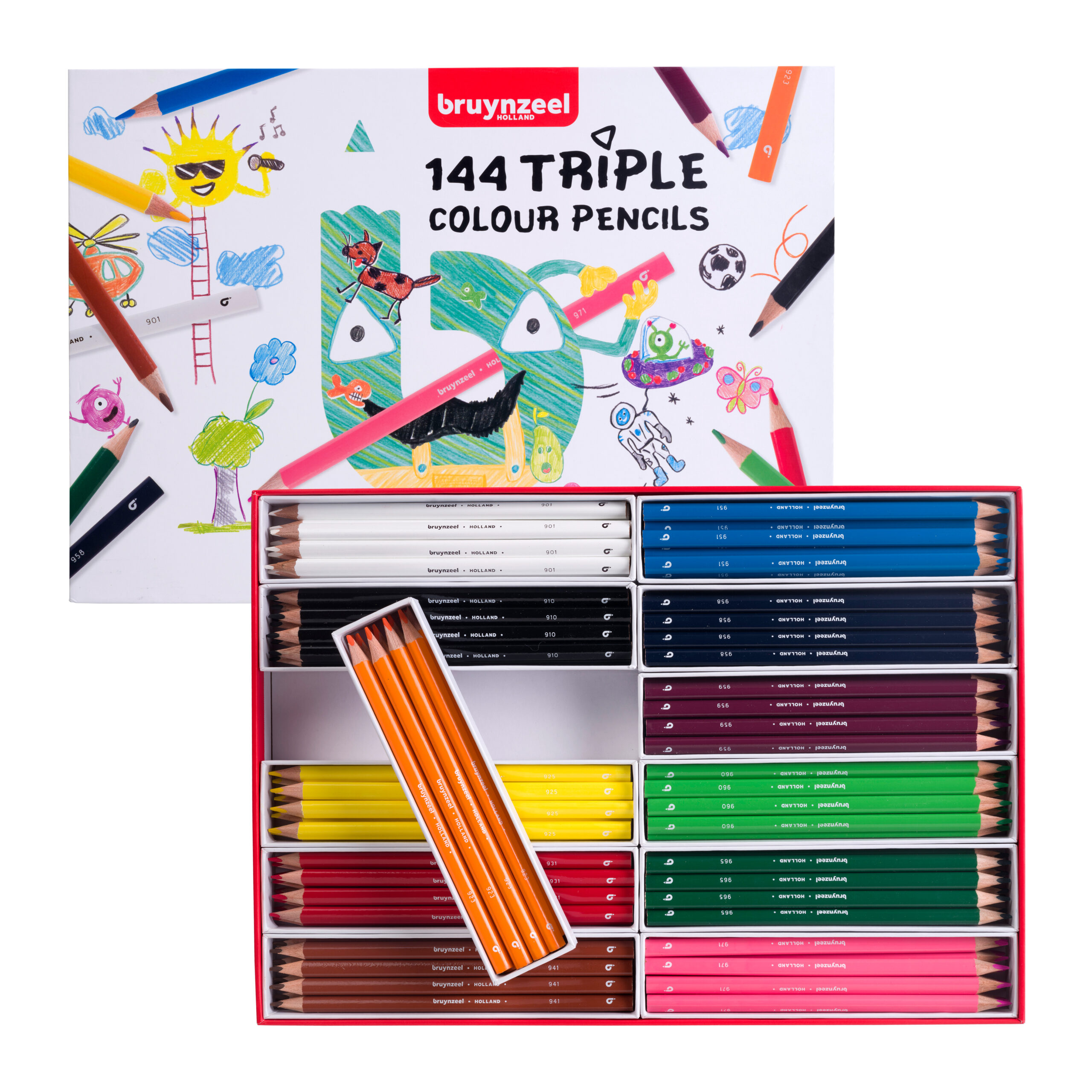 Bruynzeel Triple kleurpotlodenset | 12 x 12 kleuren