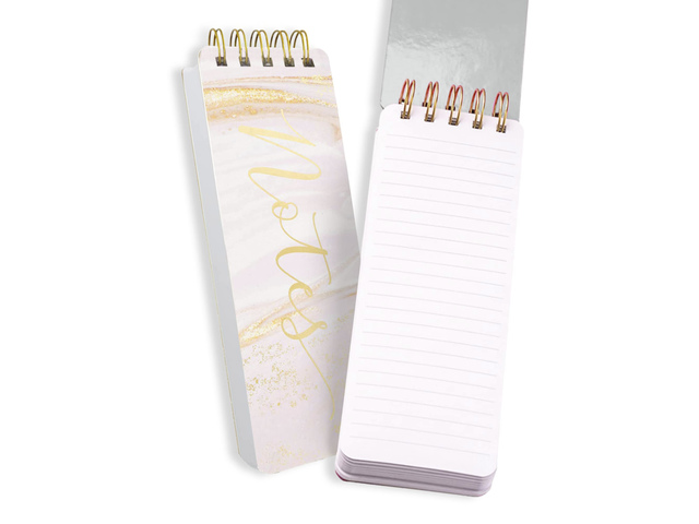 Notitieblok Eccolo spiraal Pink Marble ca.8x23cm 100gr.