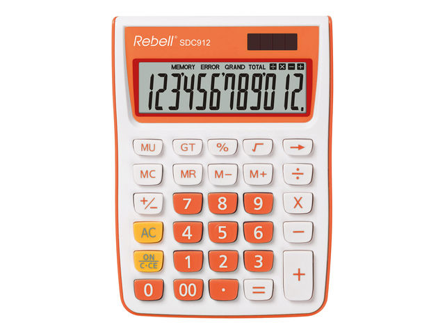 Calculator Rebell SDC912OR BX wit-oranje desk 12 digit