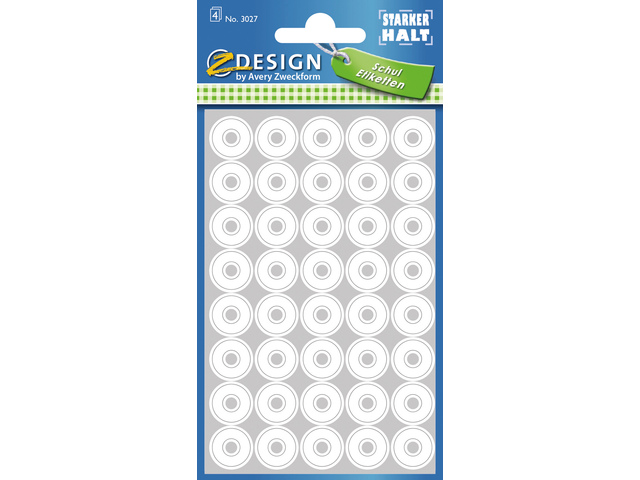 Versterkingsringen Zweckform 13mm wit blister 4 vel a 40 et