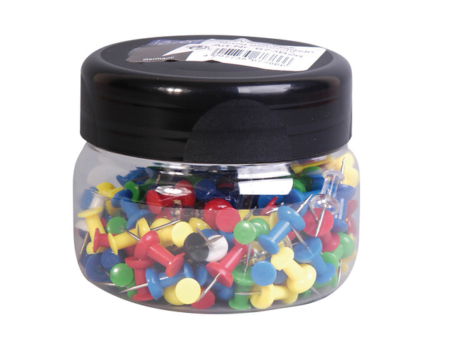Pushpins Alco assorti plastic pot a 200st.