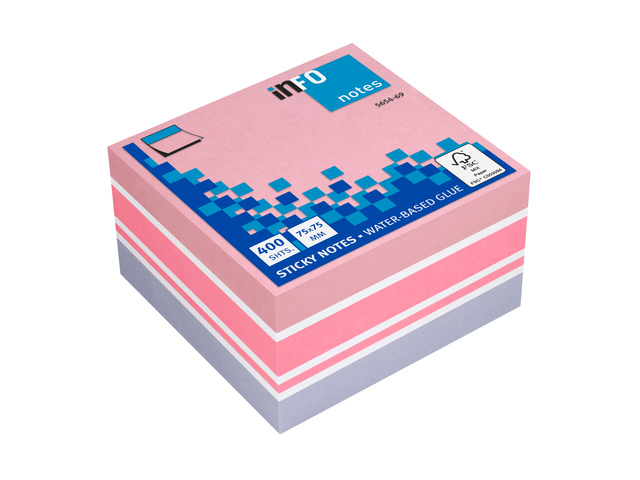 Info notes 75x75mm assorti blok a 400 vel - IN-5654-69