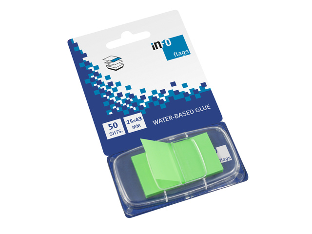 Info flags 25x43mm groen blister à 50st. - IN-7727-99