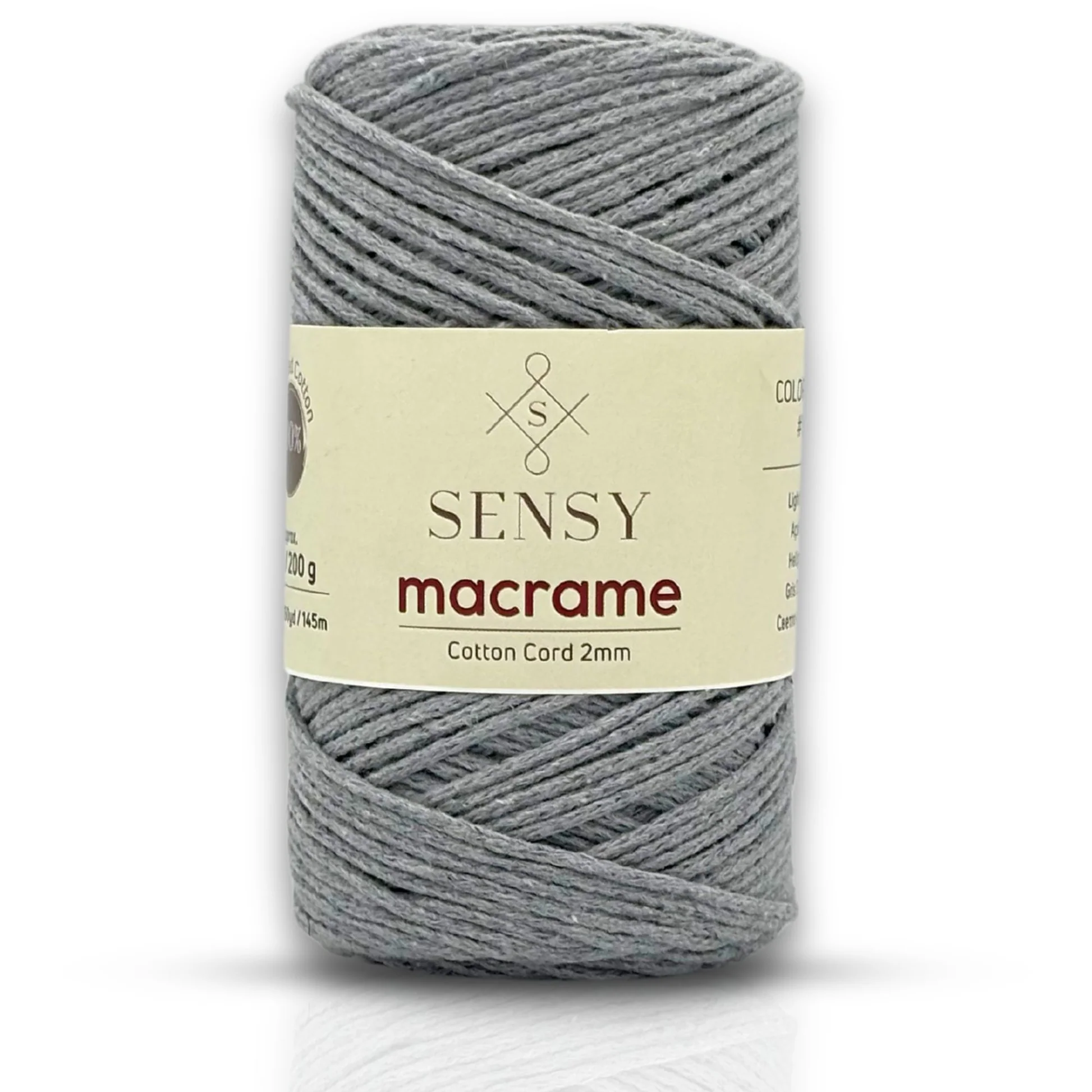 Macrame lichtgrijs 2mm