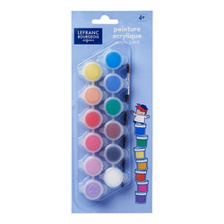 Lefranc Bourgeois Education Strips verfcupjes 12x5ml + 1 penseel