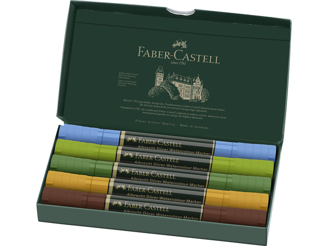 Aquarel marker Faber-Castell Albrecht Dürer, doos á 5 stuks Urban Plein air