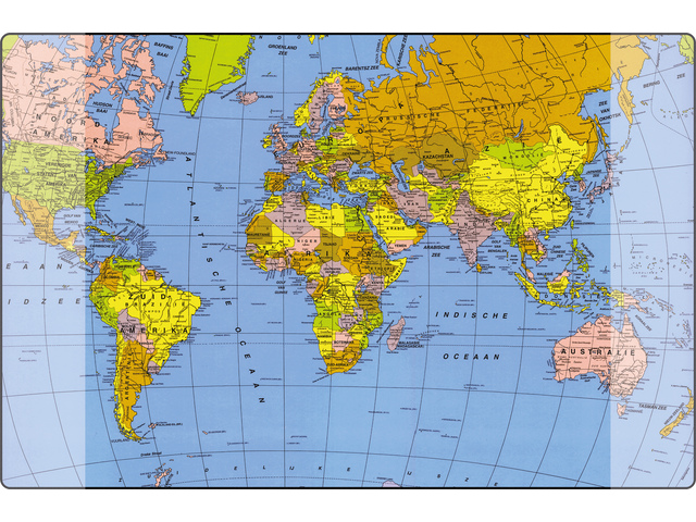 Bureau-onderlegger wereld- kaart 38x58cm