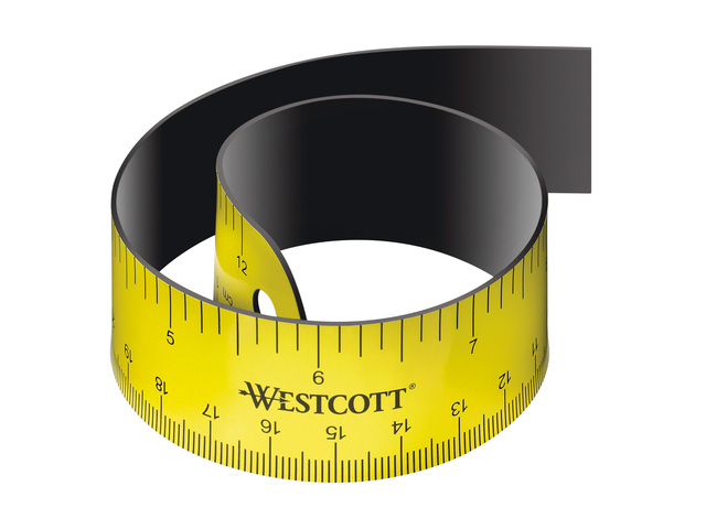 Liniaal Westcott magnetisch 30cm oprolbaar