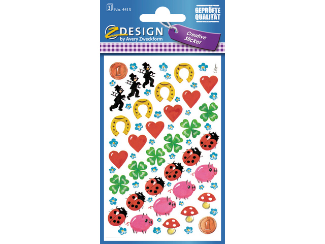 Papieretiket Z-design Creative pakje a 3 vel geluksbrengers
