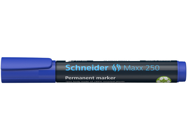 Marker Schneider Maxx 250 permanent, beitel punt blauw