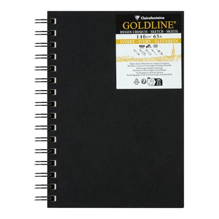 Clairefontaine Carnet Goldline spiraal 50F 140g Ivoor