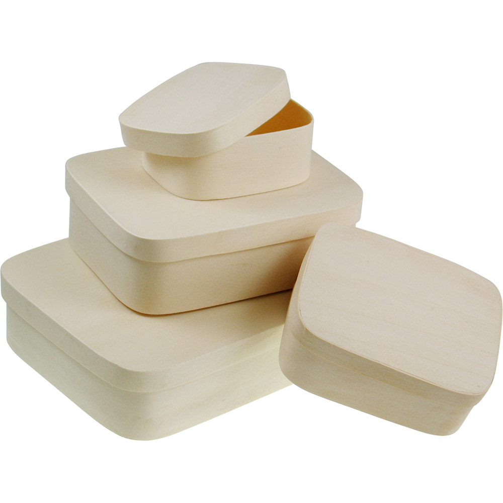 Meyco Rechthoekige doos van spaanplaat, 160x130 mm, hoogte: 50 mm