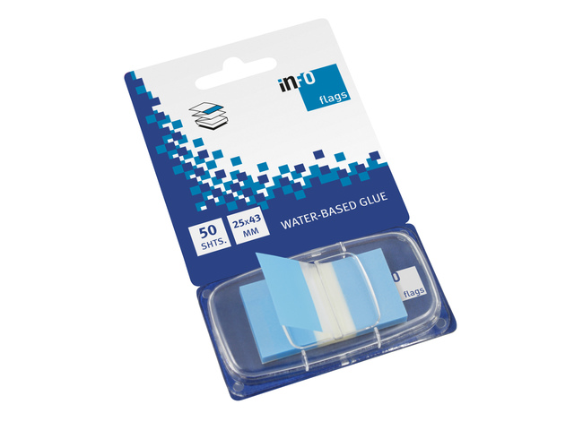 Info flags 25x43mm blauw blister à 50st. - IN-7728-81