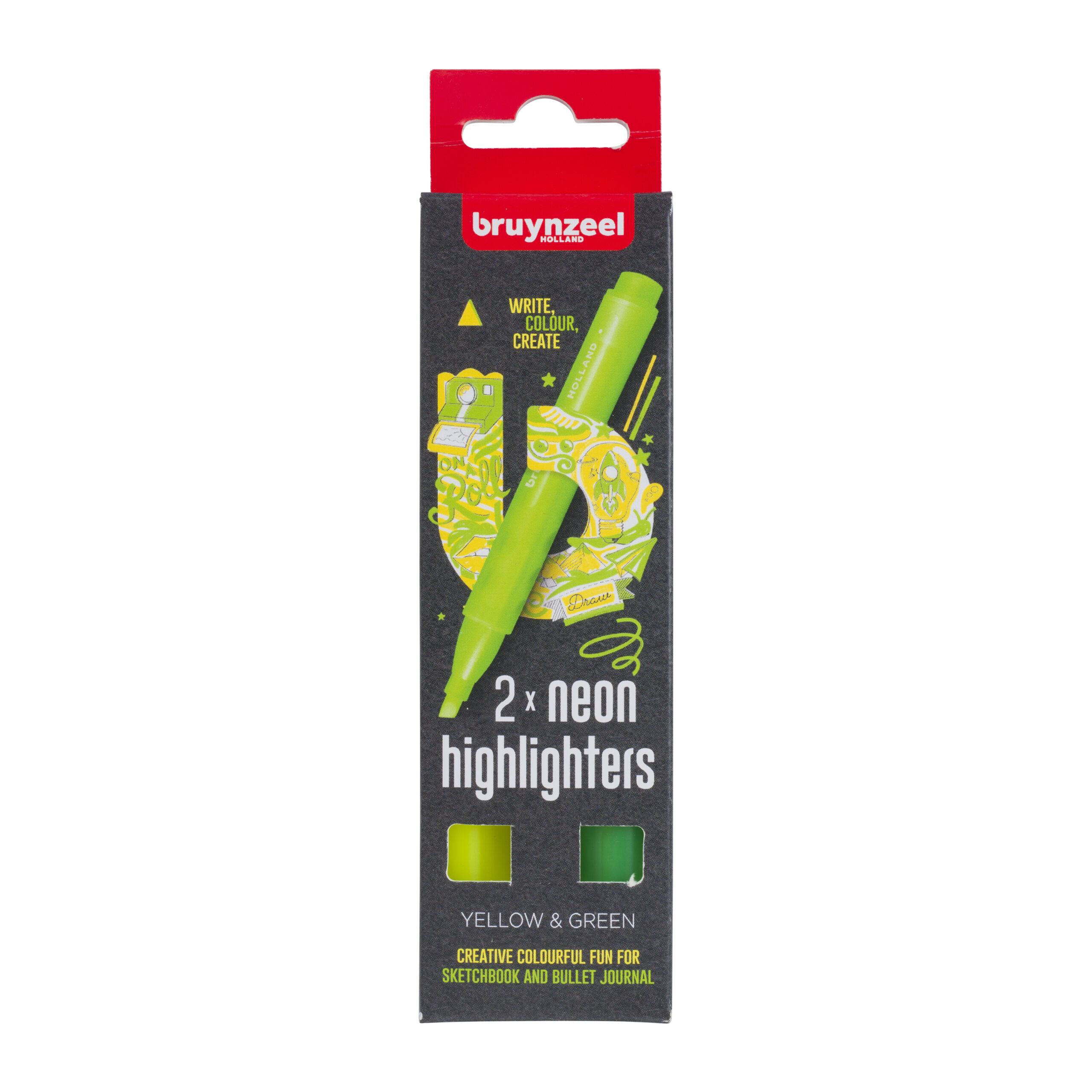 Bruynzeel Highlighters set 2 kleuren - Geel en Groen