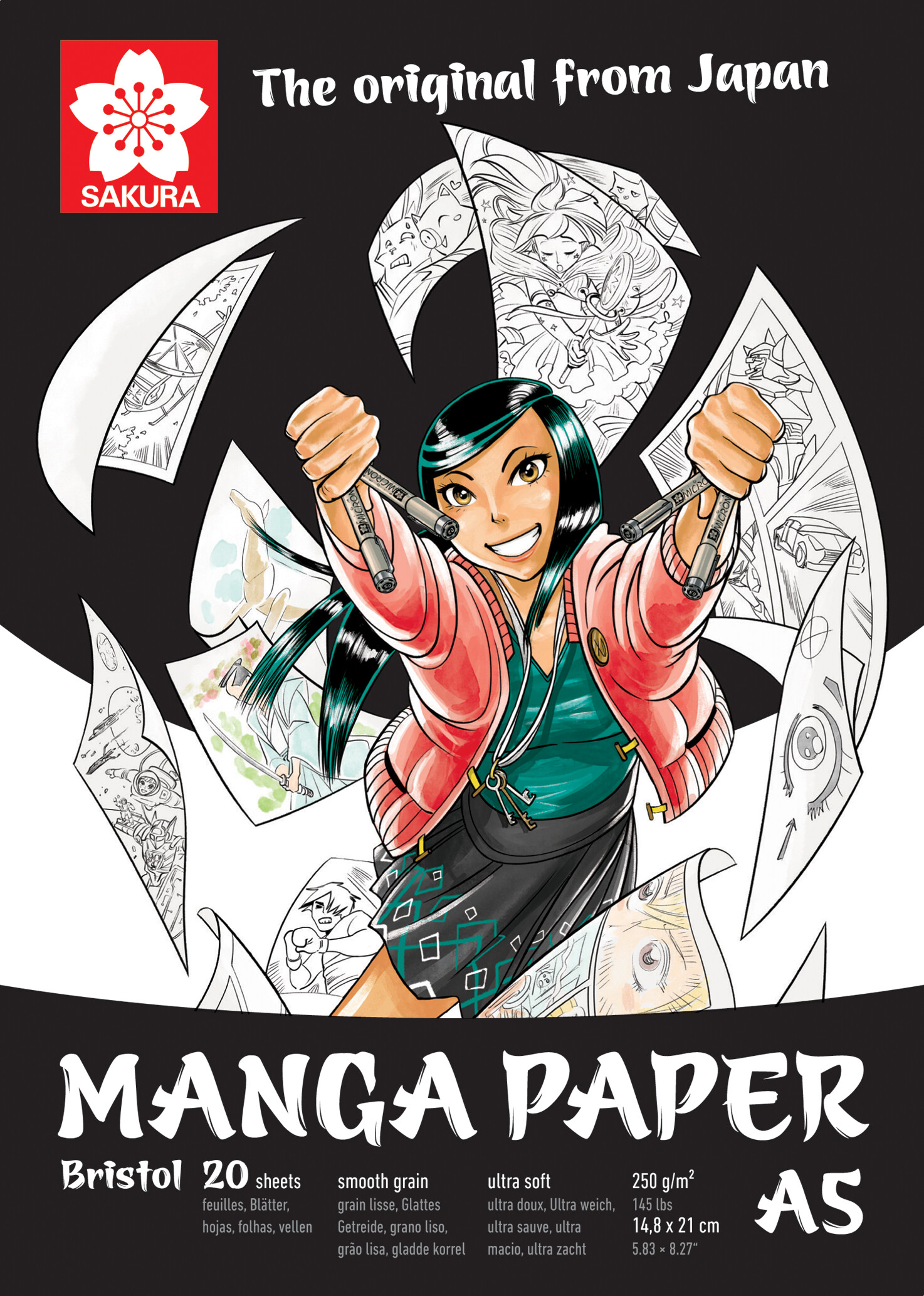 Sakura Manga papier A5, 250g, 20 vellen