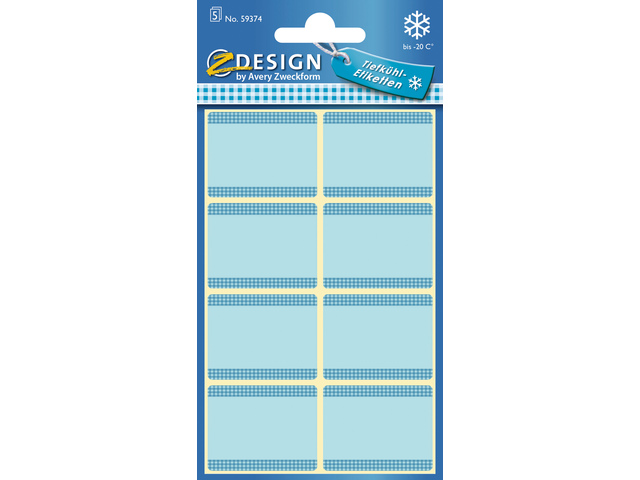 Diepvriesetiket Z-design Home 36x28mm blauw pakje a 40 et.