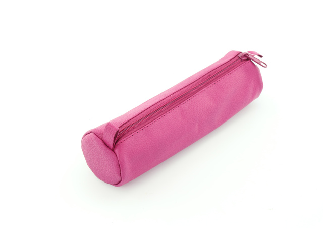 Etui Alassio echt leer roze 21x6cm
