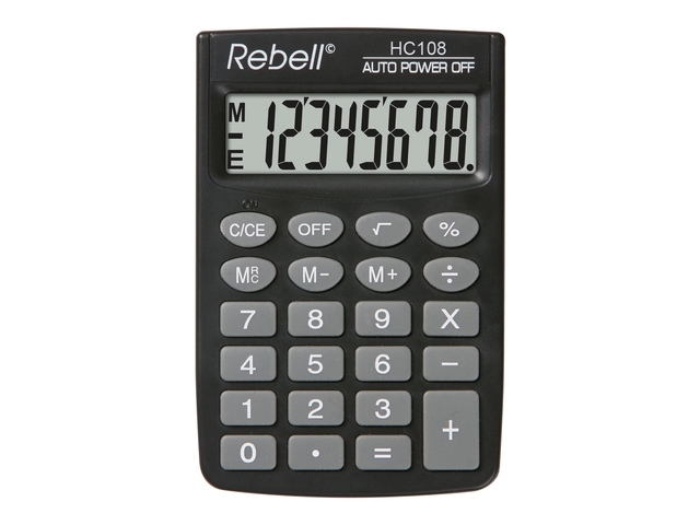 Calculator Rebell HC108 BX zwart hand 8 digit