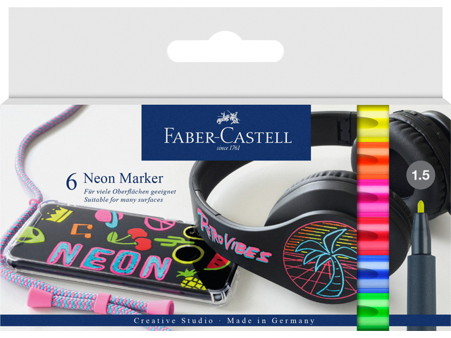 Markers FC Neon kleur ass. 6st. In etui.