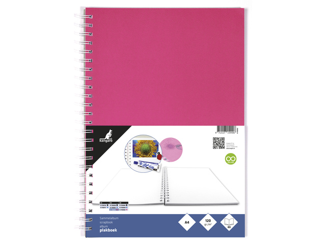 Plakboek Kangaro A4+ 120grs 40 vel voorkant roze