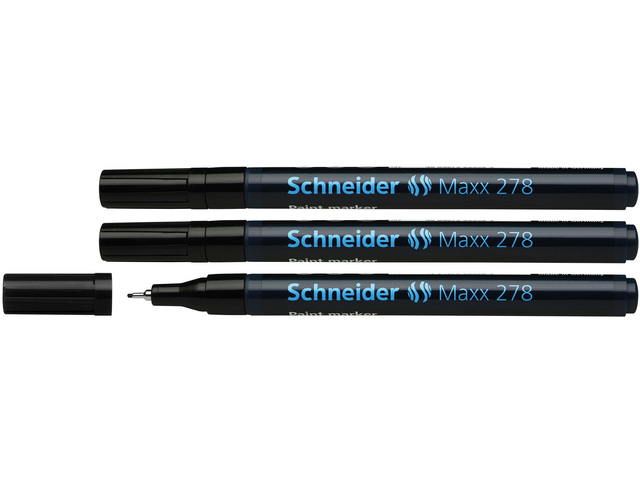 Lakmarker Schneider Maxx 278 0,8 mm zwart set van 3