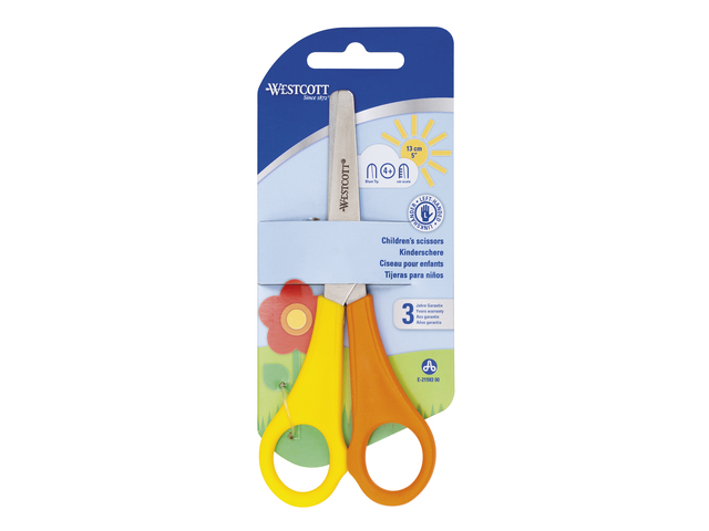 Schaar Westcott Kids 13cm LH kunststof ronde punt geel/