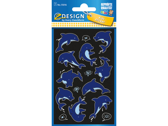 Neon etiket Z-design Kids dolfijnen pakje a 1 vel