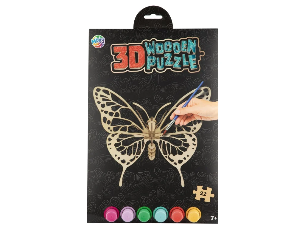 3D HOUTEN PUZZEL – Met Verfset-vlinder