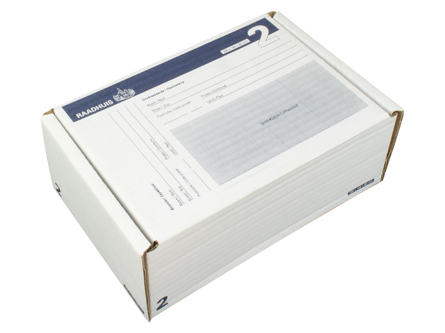 Postpakketdoos 2 Raadhuis met bedrukking 200x140x80mm 5 stuk