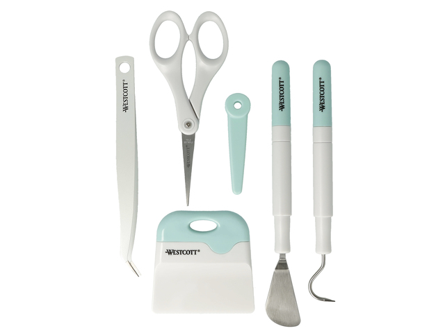 Crafttoolset Westcott 6dlg schraper, schaar met bescherm-