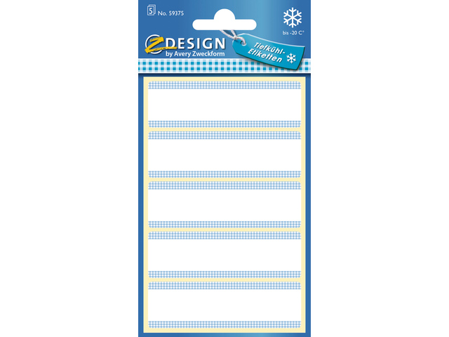 Diepvriesetiket Z-design Home 76x22mm wit/blauw pakje a 25 e