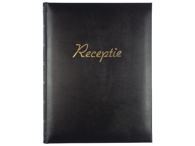 Receptiealbum Kangaro zwart met vakverdeling 26x21cm 40blz