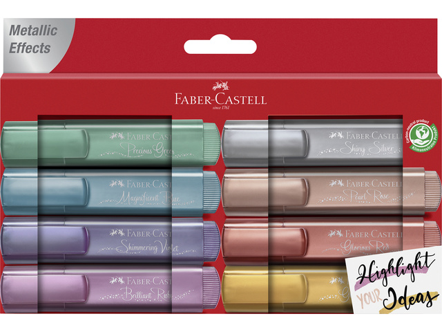 Tekstmarker FC 46 Metallic set 8 stuks (goud,