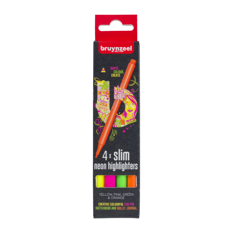 Bruynzeel Highlighters smal set 4 kleuren