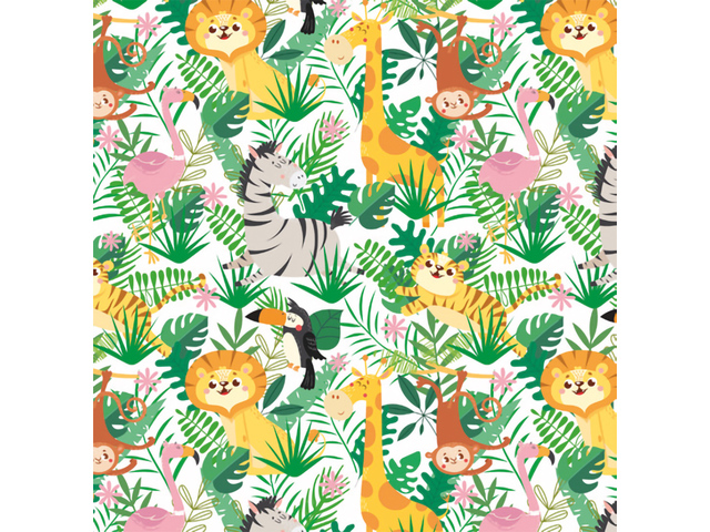 Toonbankrol papier kids animal 80gr, 30cm breed, 200 meter
