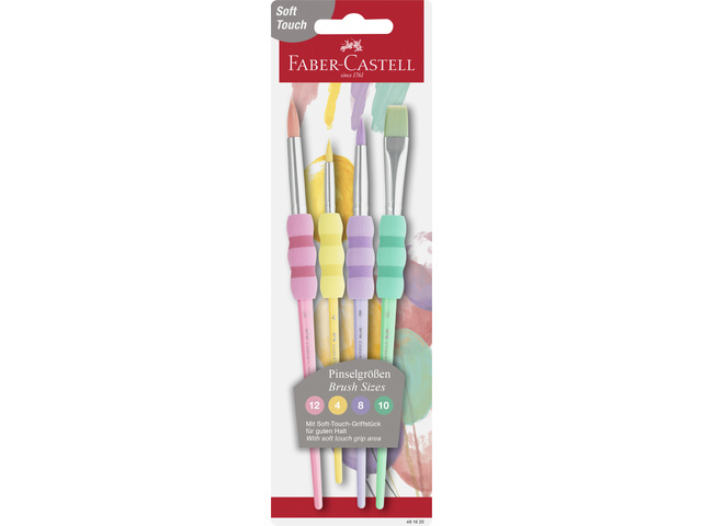 Penselenset FC soft touch pastel kleuren 4 st. op bk.
